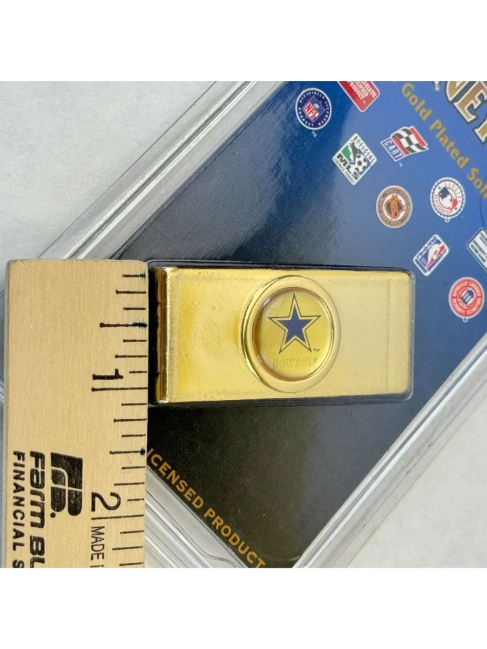 Dallas Cowboys Money Clip 24Kt Gold Plated Solid Brass NFL By Tag Express NEW